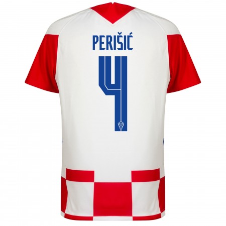 Koszulka Chorwacja Ivan Perisic 4 Domowe Stroje Piłkarskie EURO 2020 Krótki Rękaw